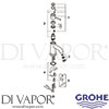 Grohe 23162000 Mixer Spare Tech Diagram