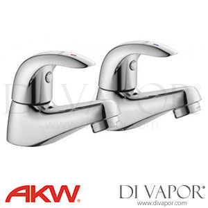 AKW 23189 Denova Wash Basin Taps (Pair) - Lever Handle Basin Taps - Spare Parts