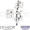 Grohe 23229001 Mixer Spare Tech Diagram