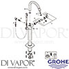 Grohe 23318A00 Mixer Spare Tech Diagram
