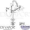 Grohe 23318GL0 Mixer Spare Tech Diagram