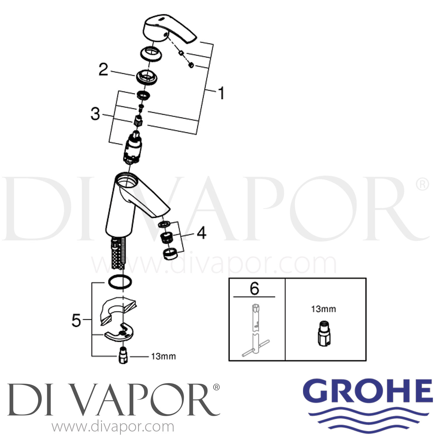 Grohe 23324001 Eurosmart SingleLever Basin Mixer (1/2 Inch) MSize Tap