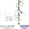 Grohe 23336000 Mixer Spare Tech diagram
