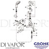 Grohe 23413000 Mixer Spare Tech Diagram