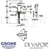 Grohe Eurostyle Cosmopolitan Basin S-Size Hand Shower Dimensions