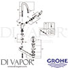 Grohe 23554001 Mixer Spare Tech Diagram