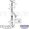 Grohe 23590BE1 Mixer Spare Tech Diagram