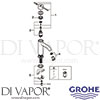 Grohe 23590DC1 Mixer Spare Tech Diagram