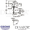 Grohe Lineare Basin Mixer XS-Size Dimensions