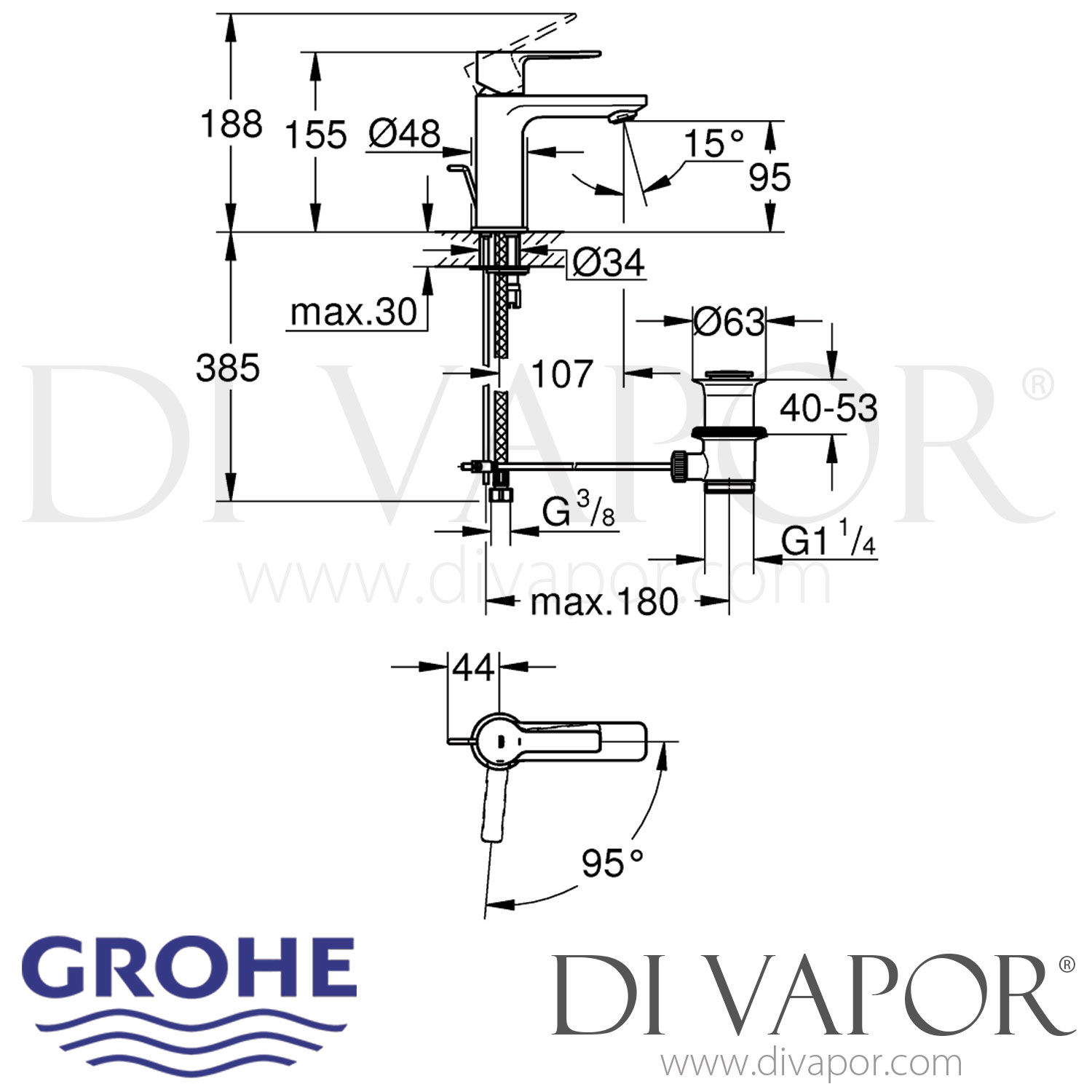 Grohe 23790001 Lineare Basin Mixer (1/2 Inch) XSSize Spare Parts