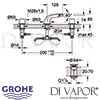 Grohe Ondus 3-Hole Bidet Mixer M-Size Dimensions