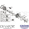 Grohe 24096AL3 Mixer Spare Tech Diagram