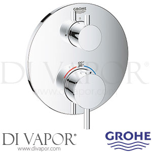 Grohe Atrio Thermostatic Mixer 2 Outlets w/ Integrated Shut Off/Diverter Valve - 01/19 - Spare Parts 24151003 GEN1