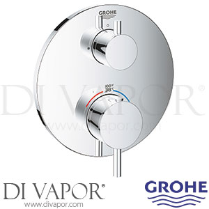 Grohe 24151003 Atrio Thermostatic Mixer for 2 Outlets w/ Integrated Shut Off/Diverter Valve Shower Spare Parts