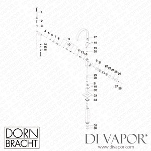 Dornbracht Mem Single-Lever Bath Mixer with Stand Pipe for Free-Standing Assembly with Hand Shower Set - Brushed Platinum 25 863 782-06 Spare Parts