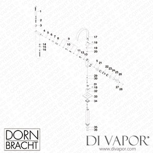 Dornbracht Mem Single-Lever Bath Mixer with Stand Pipe for Free-Standing Assembly with Hand Shower Set - Platinum 25 863 782-08 Spare Parts