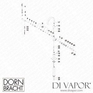 Dornbracht Mem Single-Lever Bath Mixer with Stand Pipe for Free-Standing Assembly with Hand Shower Set - Brushed Dark Platinum 25 863 782-99 Spare Parts