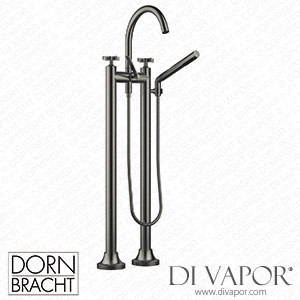 Dornbracht Vaia Two-Hole Bath Mixer for Free-Standing Assembly with Hand Shower Set - Brushed Dark Platinum 25 943 809-99 Spare Parts