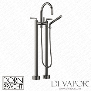 Dornbracht Tara Two-Hole Bath Mixer for Free-Standing Assembly with Hand Shower Set - Brushed Dark Platinum 25 943 882-99 Spare Parts
