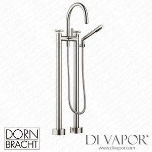 Dornbracht Tara Two-Hole Bath Mixer for Free-Standing Assembly with Hand Shower Set - Brushed Platinum 25 943 892-06 Spare Parts