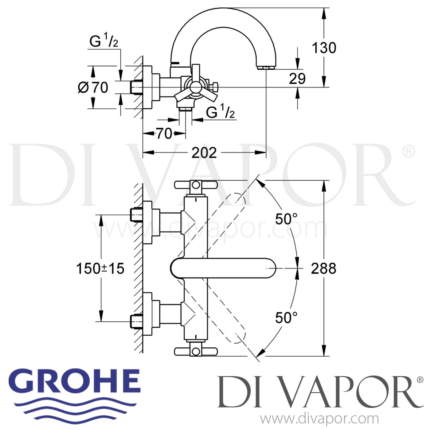 Grohe 25010000 Atrio Bath / Shower Mixer Spare Parts