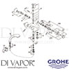 Grohe 25017000 Mixer Spare Tech Diagram