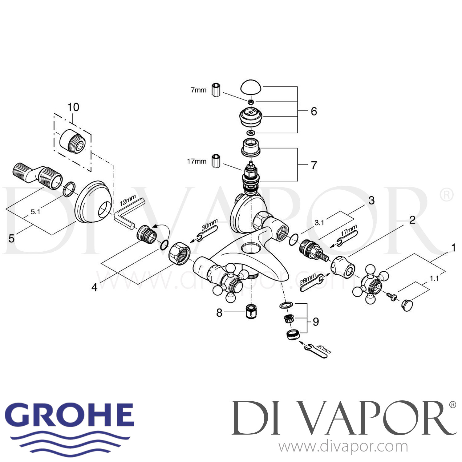 Couvercle De Mitigeur GROHE 01710 Pour Sinfonia - Chromé - Neuf - Pièce Détachée