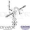Grohe 25044003 GEN2 Mixer Spare Tech Diagram