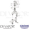Grohe 25099000 Mixer Spare Tech Diagram