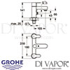 Grohe Eurostyle Cosmopolitan 2 Handled Bath Shower Mixer Dimensions