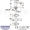 Grohe Eurodisc Cosmopolitan Deck Mounted Bath Filler Tap Dimensions