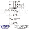 Grohe Eurodisc Cosmopolitan 2-Handled Bath and Shower Mixer Dimensions