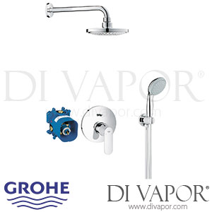 Grohe 25183000 Eurosmart Cosmopolitan Perfect Shower Set with Euphoria Cosmopolitan 180 Spare Parts