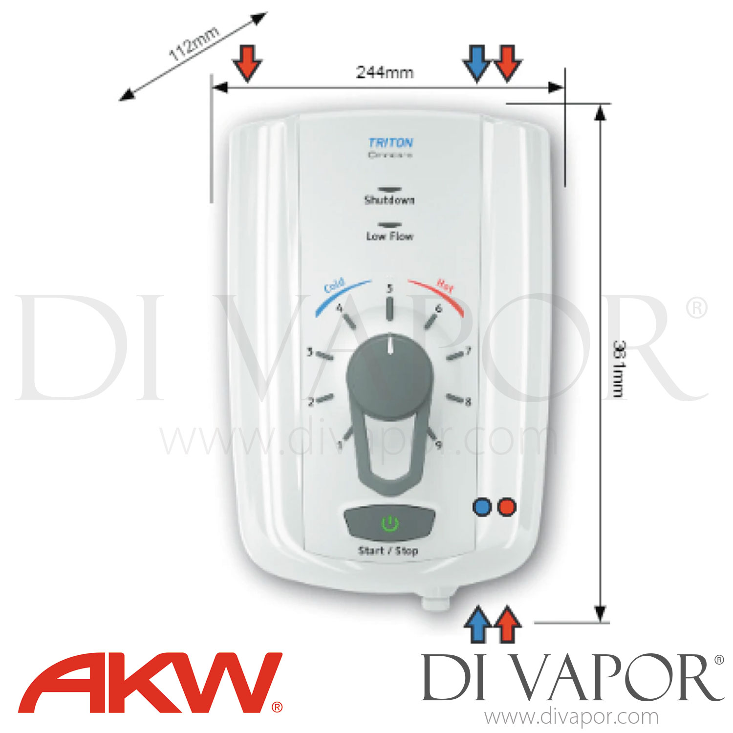 AKW 25327 Triton Omnicare 8.5kW Electric Shower Spare Parts