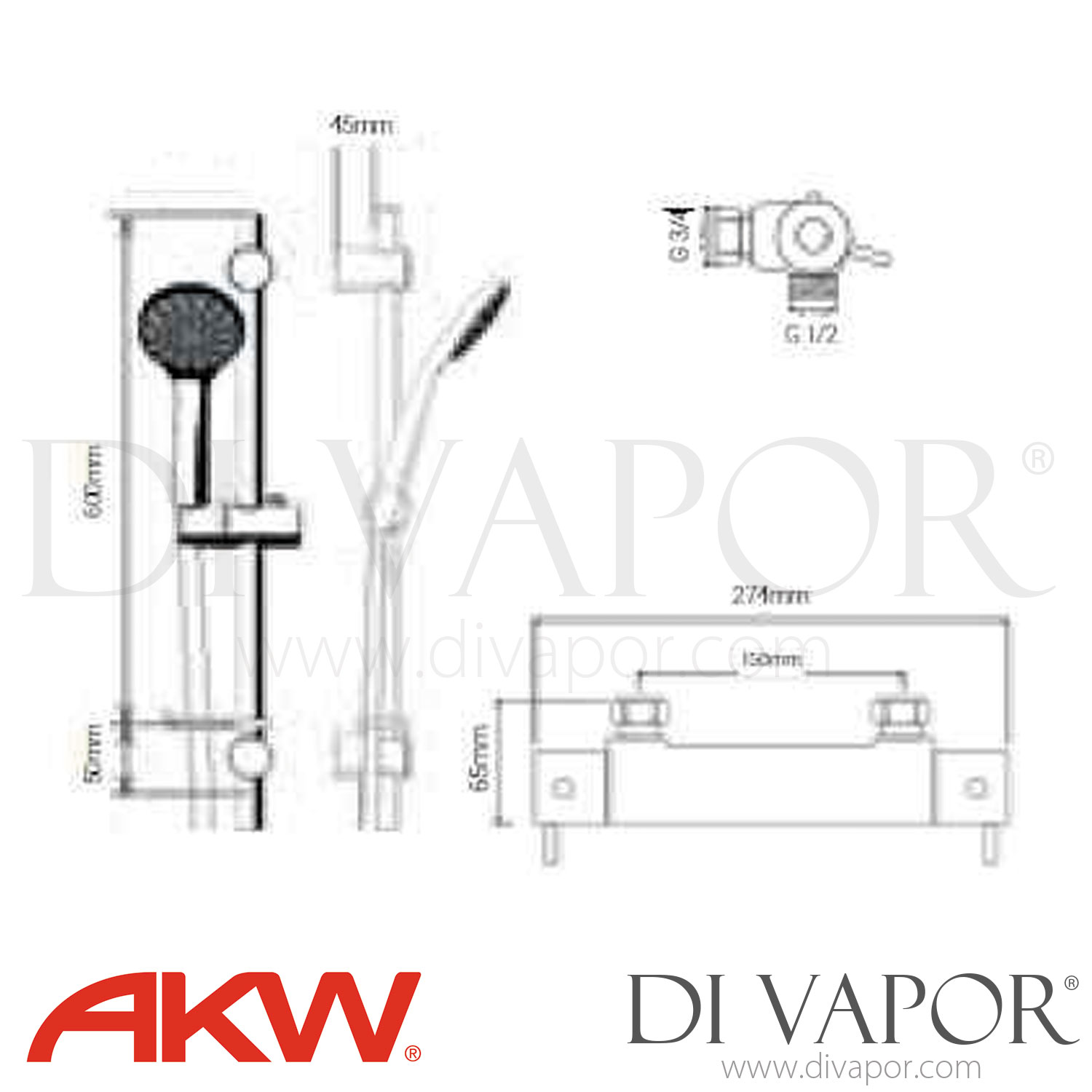 AKW 25430CH Arka Cool Touch TMV2 Mixer Shower Spare Parts