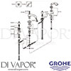 Grohe 25502ZB1 Spare Diagram
