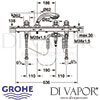 Grohe Sentosa 4-Hole Bath Shower Combination Dimensions