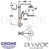 Grohe RetroFit 180 Shower System Diverter for Wall Mounting Dimensions