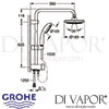 Grohe Tempesta System 180 Flex Shower System Diverter Dimensions