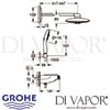 Grohe Rainshower System SmartControl Duo 360 Combi Shower Thermostat Dimensions