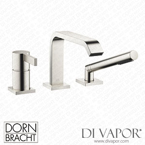Dornbracht Imo Three-Hole Single-Lever Bath Mixer for Bath Rim Or Tile Edge Installation - Brushed Platinum 27 412 670-06 Spare Parts