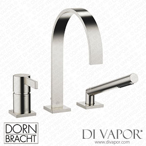 Dornbracht Mem Three-Hole Single-Lever Bath Mixer for Bath Rim Or Tile Edge Installation - Brushed Platinum 27 412 782-06 Spare Parts