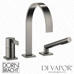 Dornbracht Mem Three-Hole Single-Lever Bath Mixer for Bath Rim Or Tile Edge Installation - Brushed Dark Platinum 27 412 782-99 Spare Parts