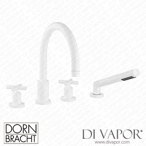 Dornbracht Tara Bath Shower Set for Bath Rim Or Tile Edge Installation - Matte White 27 512 892-10 Spare Parts