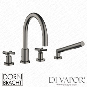 Dornbracht Tara Bath Shower Set for Bath Rim Or Tile Edge Installation - Brushed Dark Platinum 27 512 892-99 Spare Parts