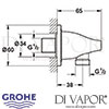 Grohe Ondus Veris Shower Outlet Elbow Moon White Dimensions