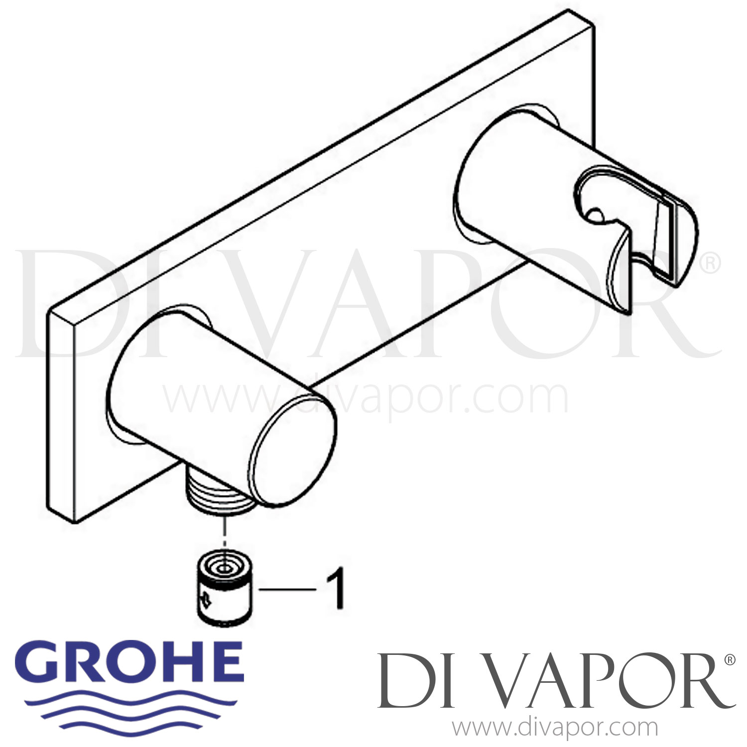 Grohe 27621000 Grohtherm F Wall Shower Union with Integrated Shower