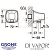 Grohe Grandera Chrome Gold Shower Outlet Elbow Dimensions