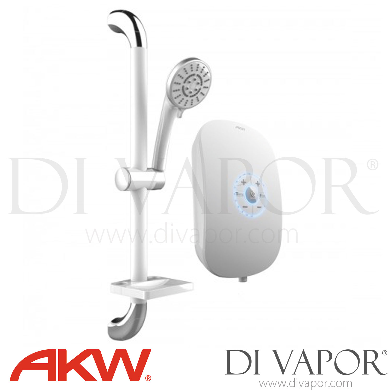 AKW 29011Si iCare Silver 9.5kW Electric Shower with Silver/White Kit