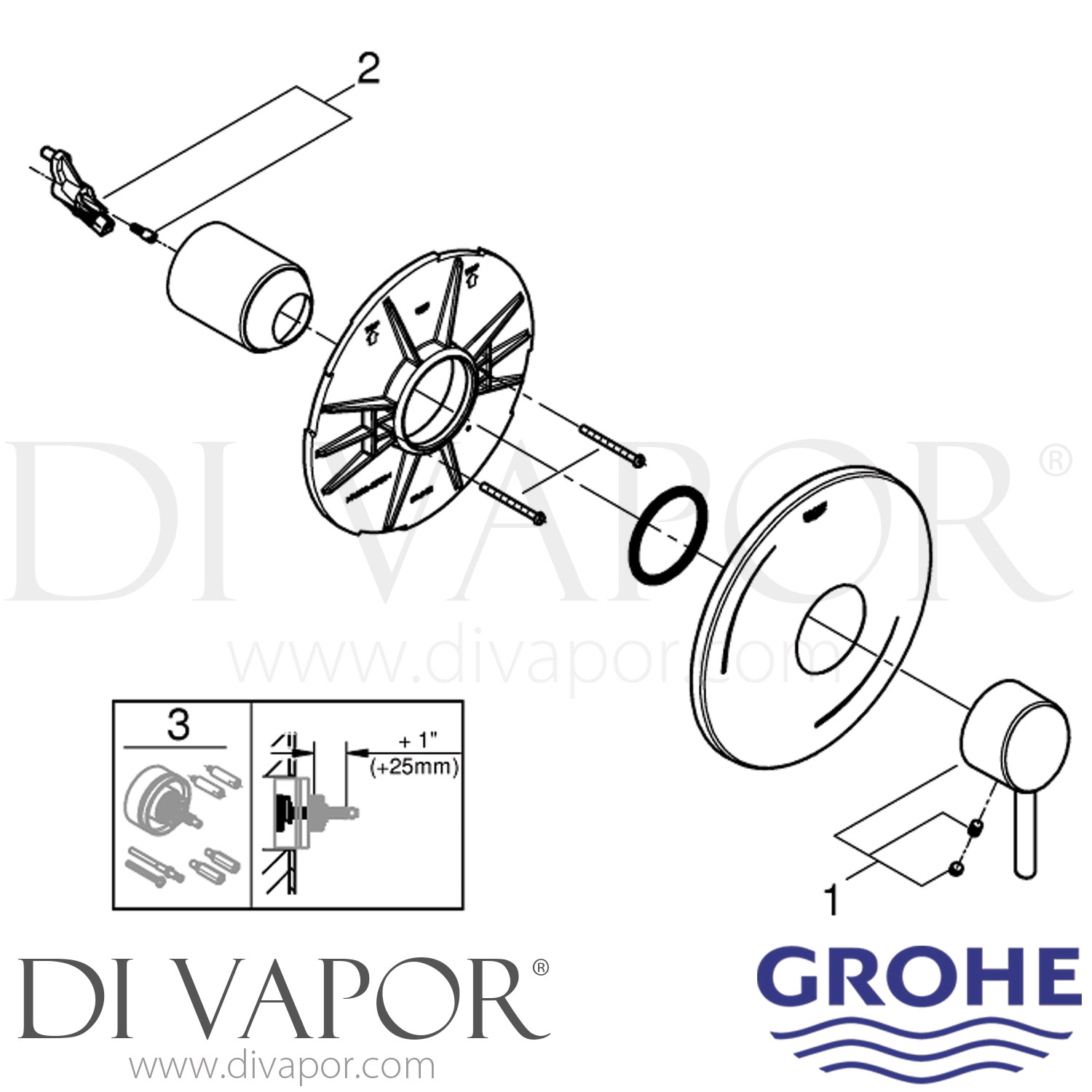 Grohe Concetto PBV Trimset 07/16 Shower Spare Parts 29100EN1 GEN1